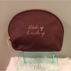 Lauren Conrad Wake Up & Make Up cosmetic bag Woman maroon & rose gold